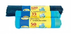 Мешок д/мусора 35л с завязками 15шт/40